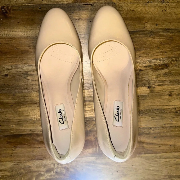 CLARKS NARRATIVE KENDRA SIENNA NUDE PATENT ROSE PALE LEATHER 9.5 WOMEN SHOE - Picture 16 of 16